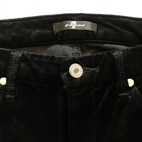 7 For All Mankind Velvet Pants Jeans Womens 28 Black Skinny High Rise Ankle - Picture 9 of 15